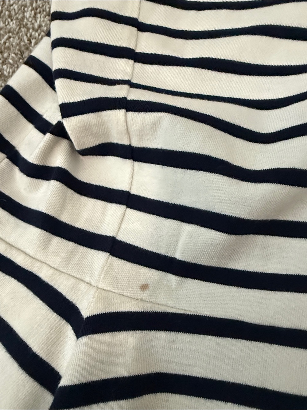 Ralph Lauren White and Navy Striped Peplum Short-Sleeve Tee - Picture 6 of 6